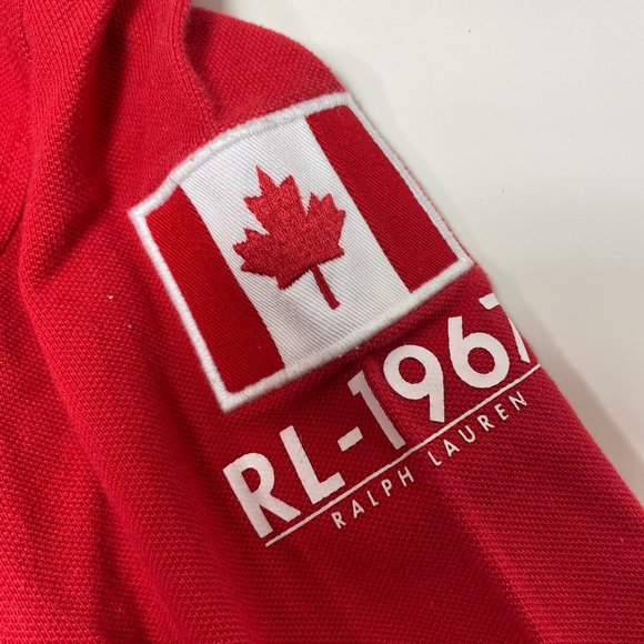 Polo Ralph Lauren Youth Jacket Canada Flag Big Pony Zip Up Red Sz M - Picture 7 of 8